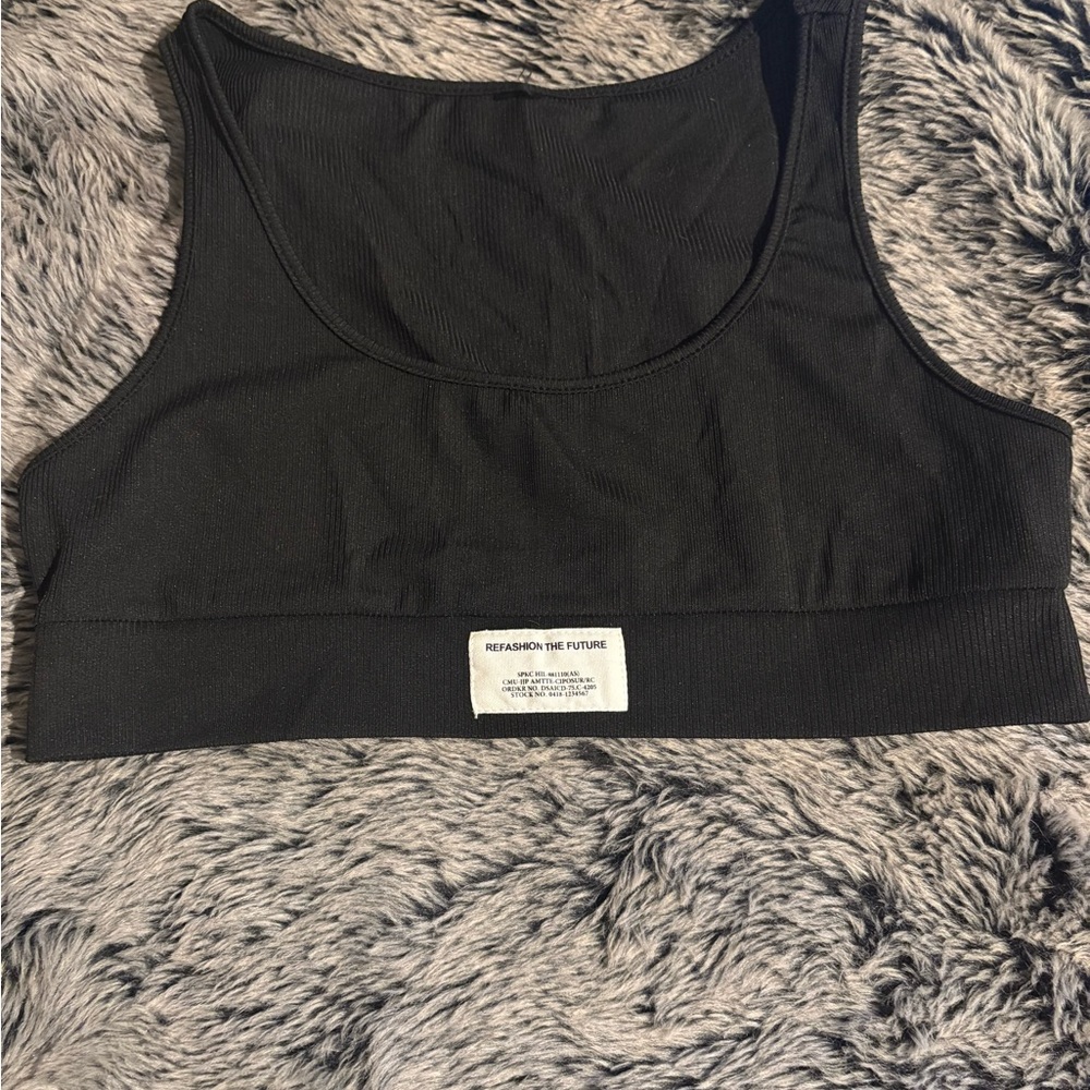 Black Sports Bra by Refashion the Future